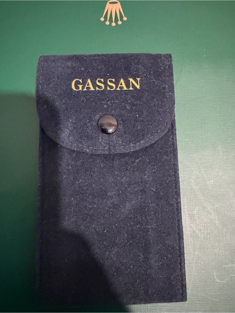 GASSAN ROLEX SOFT VELVET WATCH TRAVEL POUCH W/ INSERT NAVY